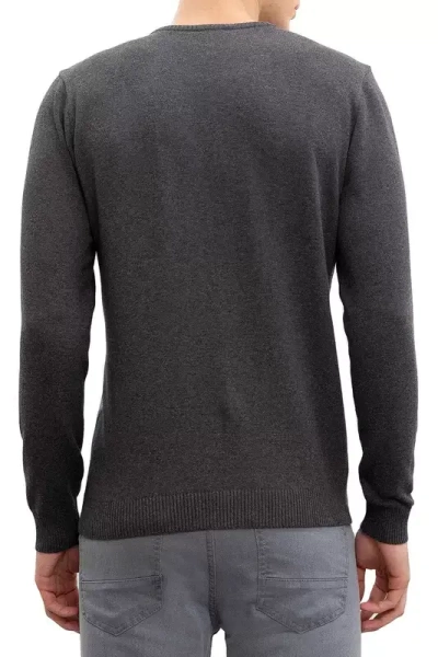 Джемпер с принтом мужской / Темно-серый / 48