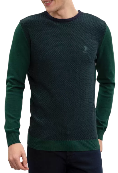 Джемпер с логотипом мужской / Тёмно-зелёный / 46