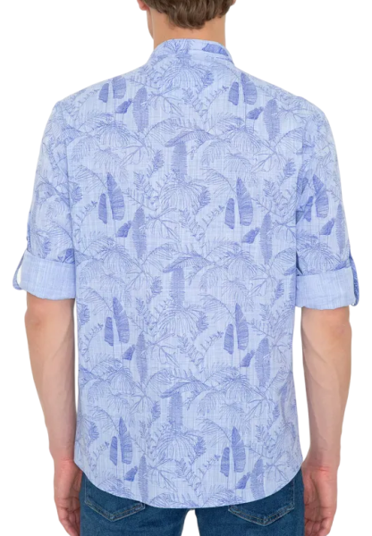 Рубашка с длинным рукавом мужская / Синий / 46