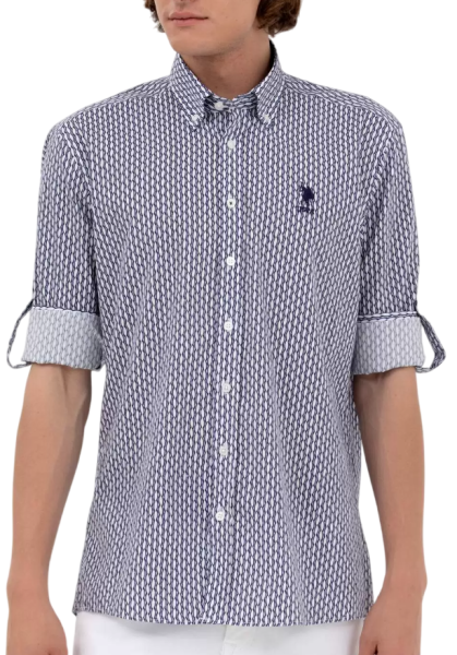 Рубашка с длинным рукавом мужская / Тёмно-синий / 46