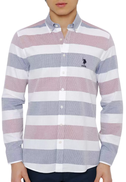 Рубашка с длинным рукавом мужская / Синий / 46