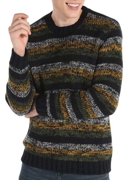 Свитер в полоску мужской / Черный / 50