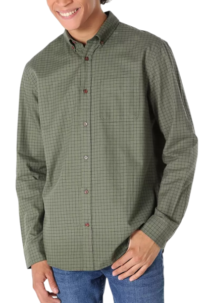 Рубашка с длинным рукавом мужская / Хаки / 46