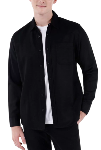 Рубашка с длинным рукавом мужская / Черный / 54