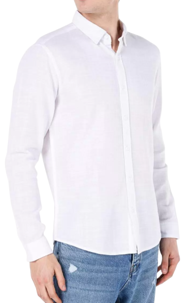 Рубашка с длинным рукавом мужская / Белый / 54