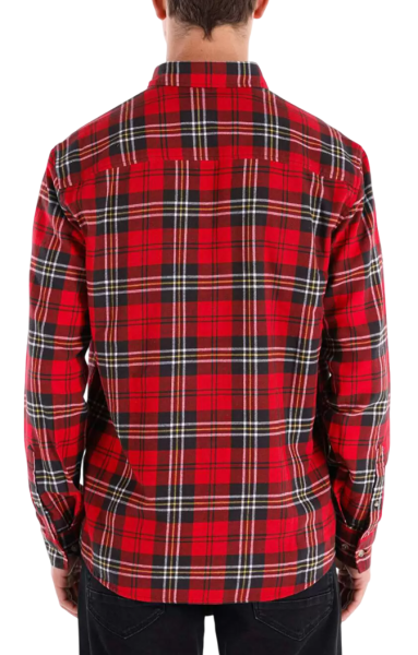 Рубашка в клетку мужская / Красный / 46